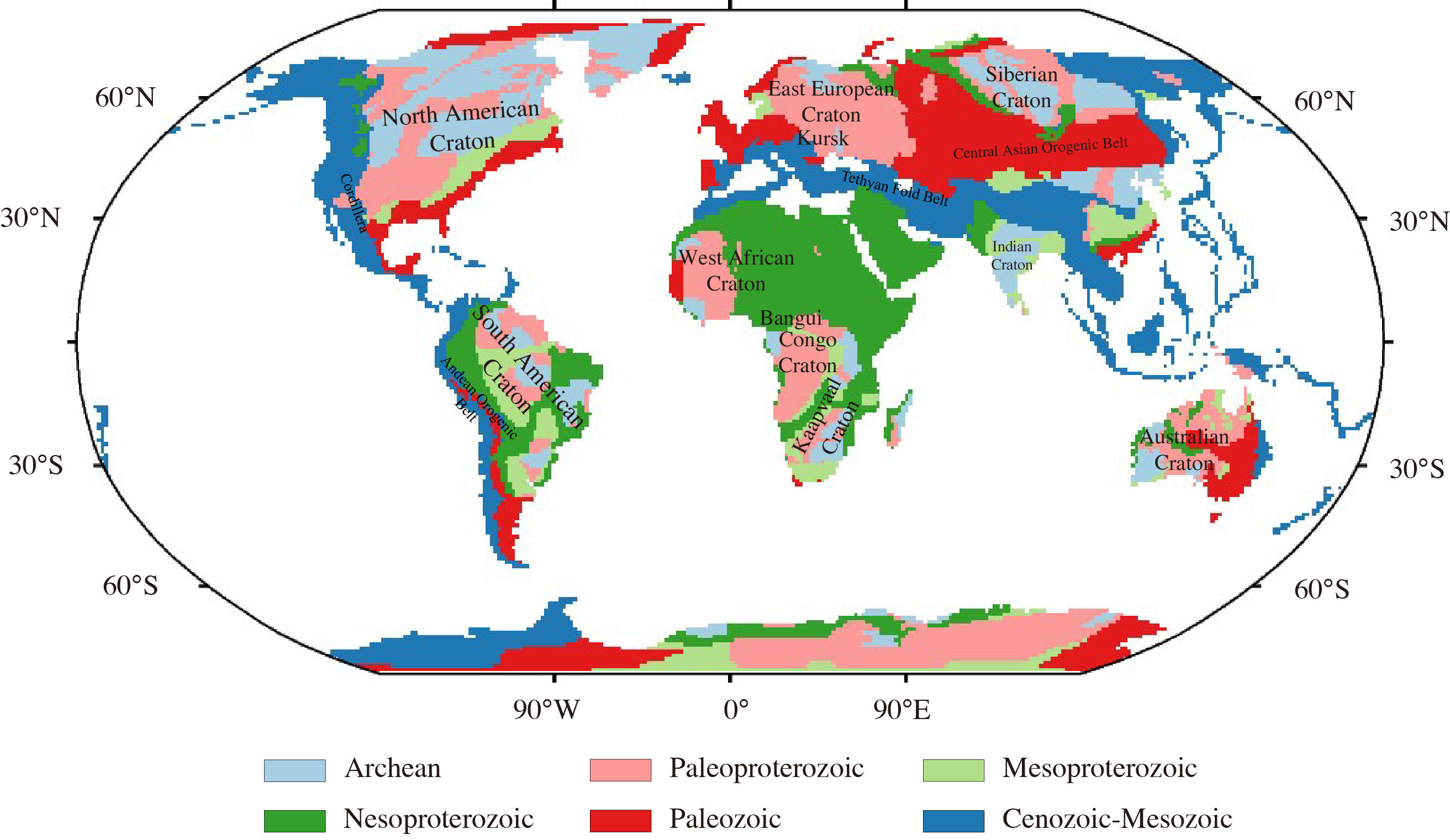 Figure 3. Basement Age map